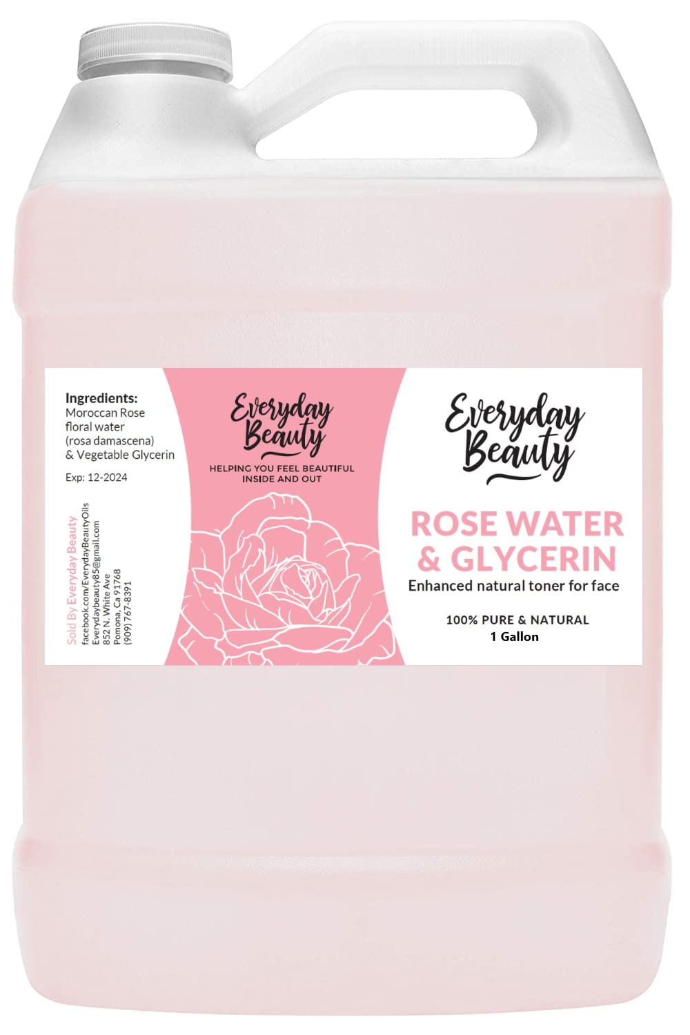 Rose Water & Glycerin Enhanced Facial Toner for All Skin Types