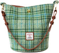 Harris Tweed Women's Bucket Bag with Leather Strap 9.4 x 7 Inches