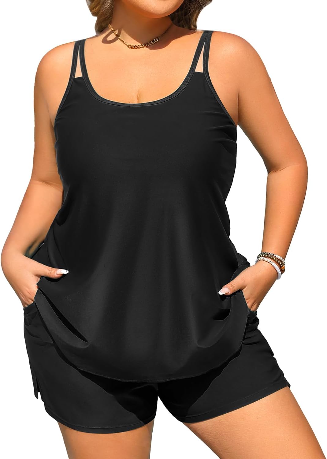 Tempt Me Plus Size Tankini Swimsuits for Women - Stylish Two Piece