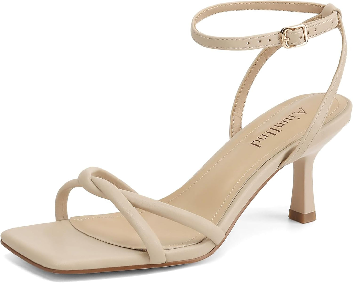 Women's Sandals Square Open Toe Kitten Heels for Comfort