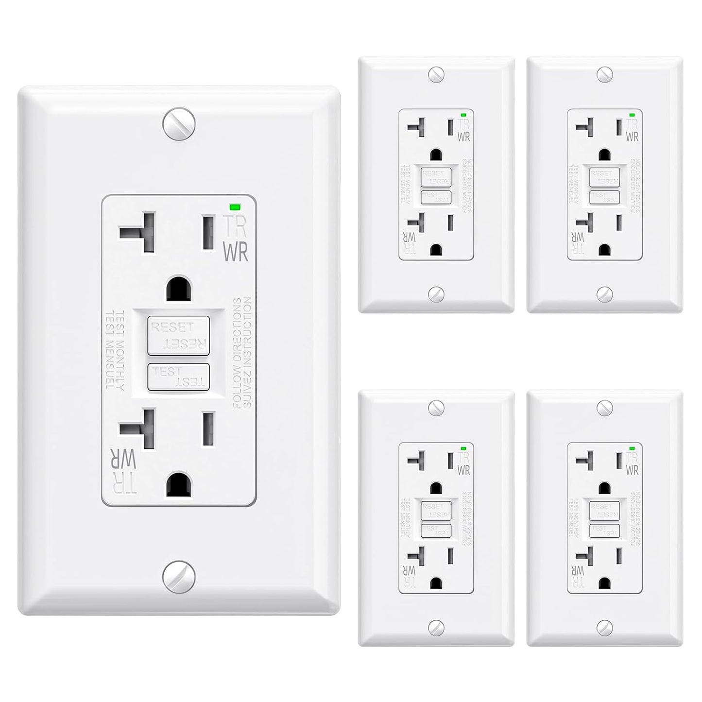 ELEGRP Outdoor GFCI Outlet 20 Amp with Self-Test Feature