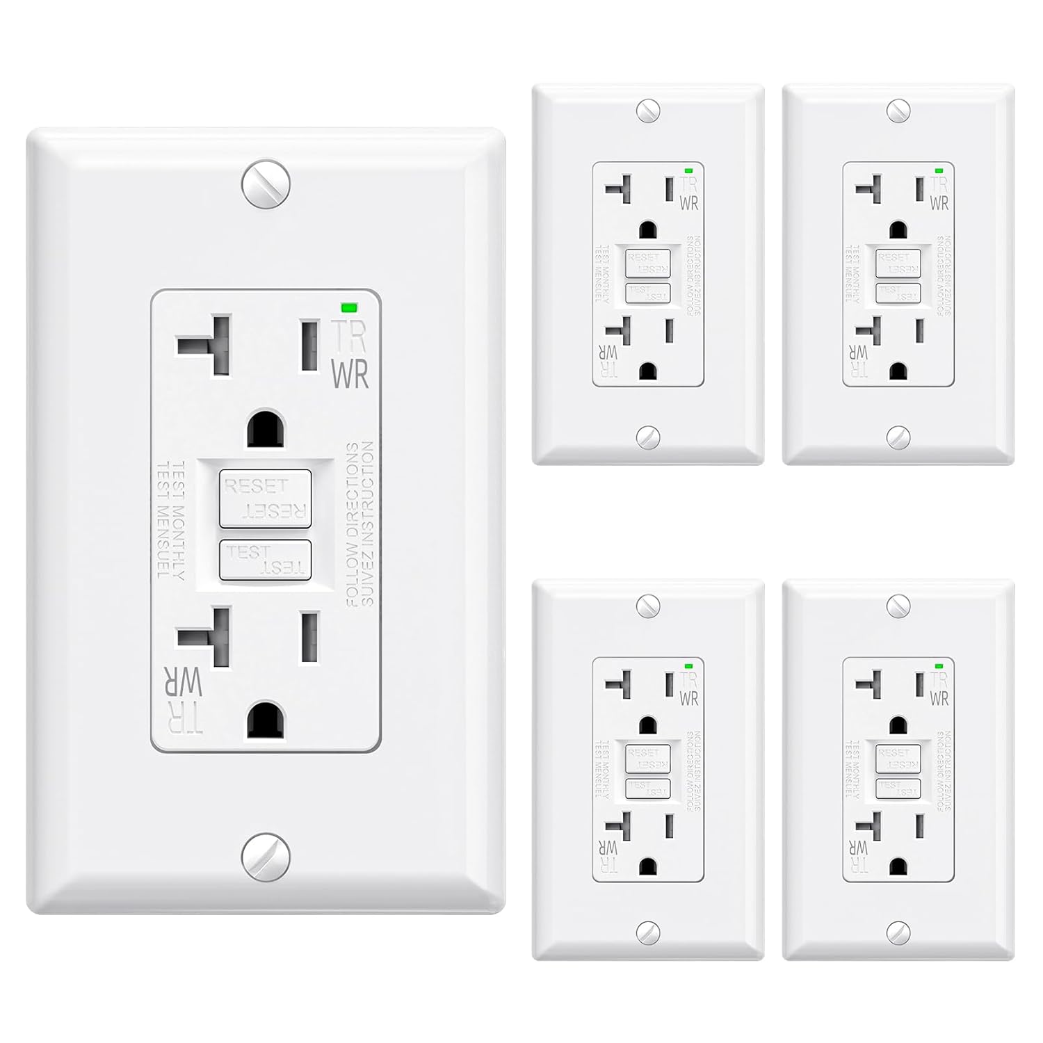 ELEGRP Outdoor GFCI Outlet 20 Amp with Self-Test Feature