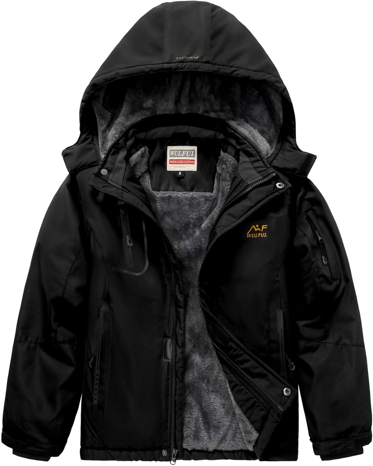 WULFUL Boy's Waterproof Ski Jacket for Winter Adventures