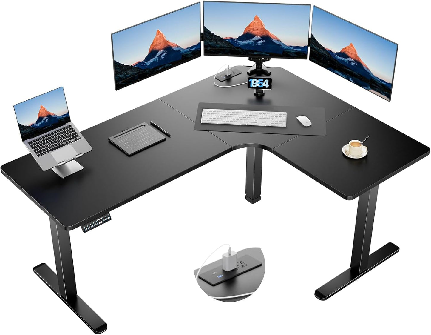 HUANUO L-Shaped Dual Motor Standing Desk - Power up productivity!