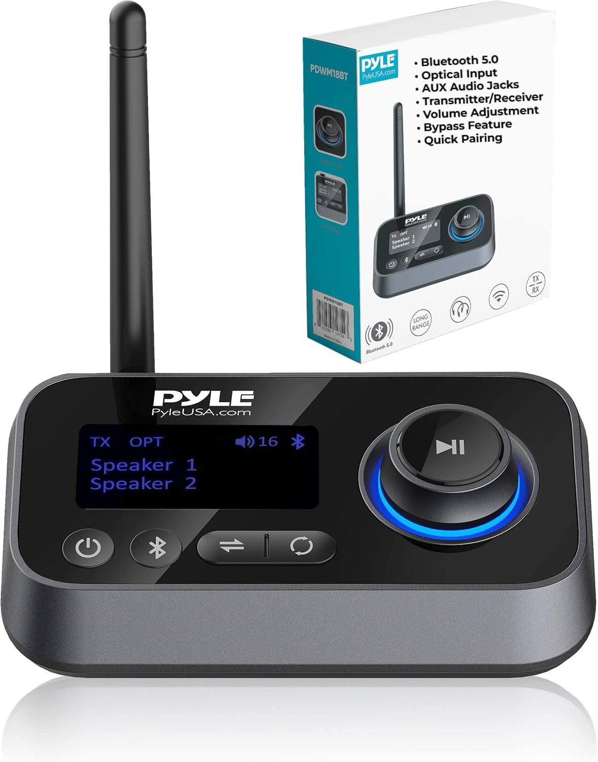 Crystal Clear Sound: Pyle Bluetooth 5.0 Transmitter