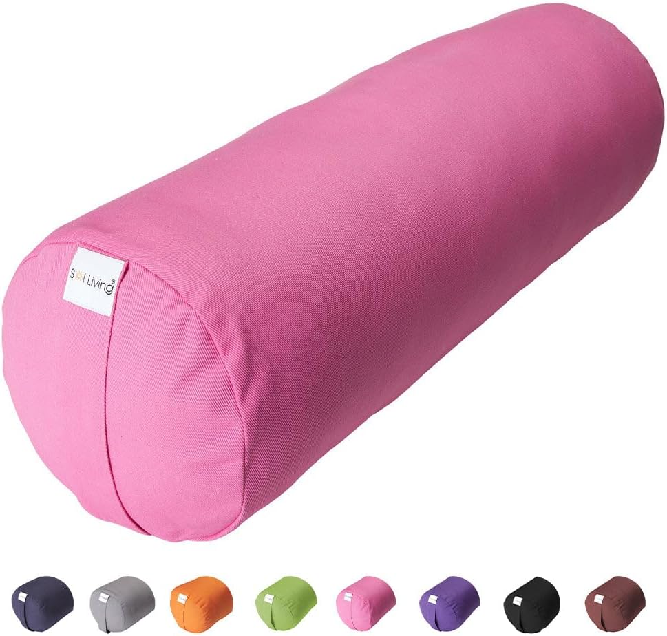 Yoga Bolster Pillow for Restorative Meditation - 100% Cotton