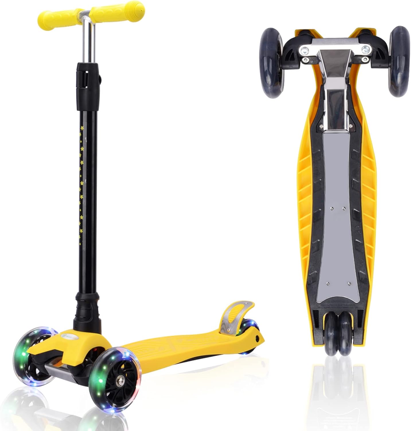 3 Wheel Scooter for Kids with Light Up Wheels and Adjustable Height