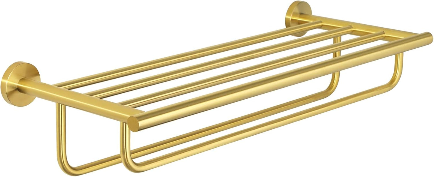 Alise 24 inch Towel Shelf with Double Bars for Stylish Storage