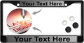 Black Powder-Coated Metal Personalized License Plate Frame - Standard