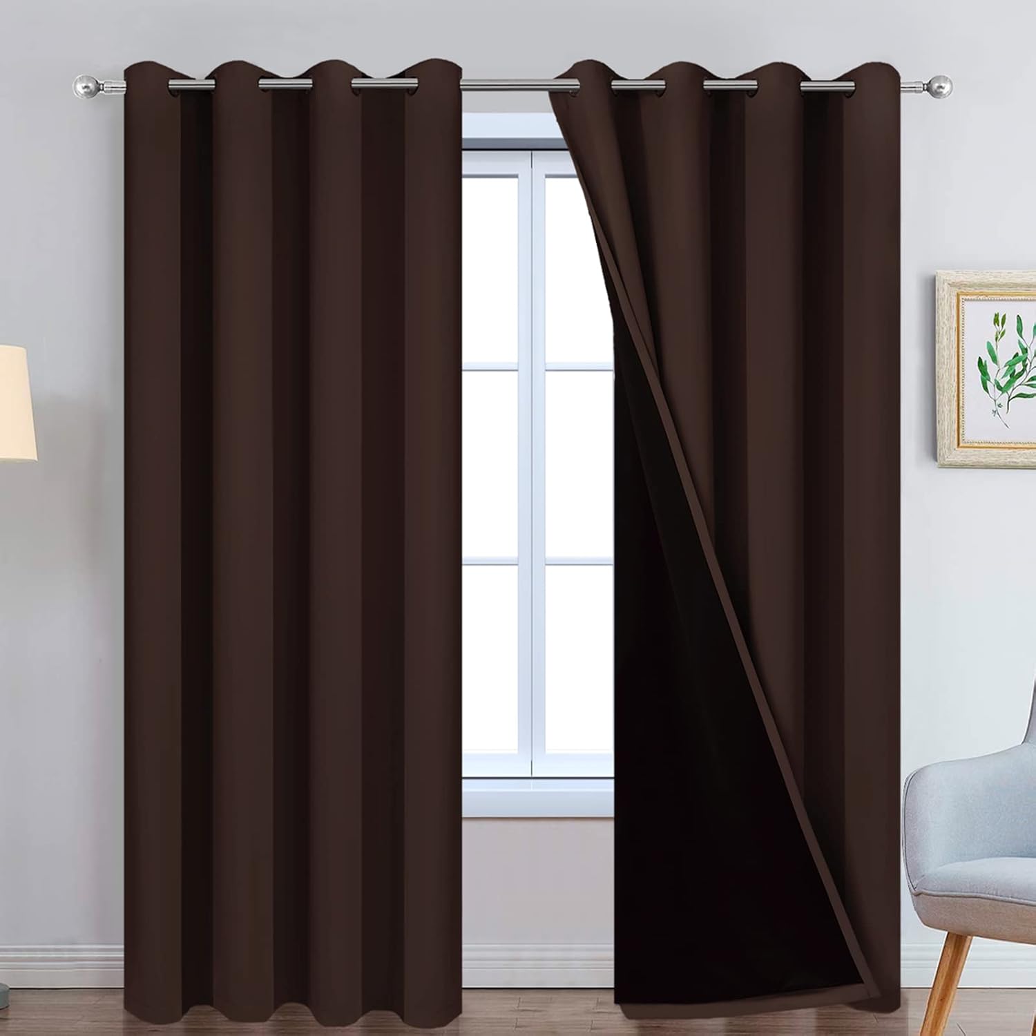 Yakamok Blackout Curtains 84 Inches Long for Bedroom and Living Room