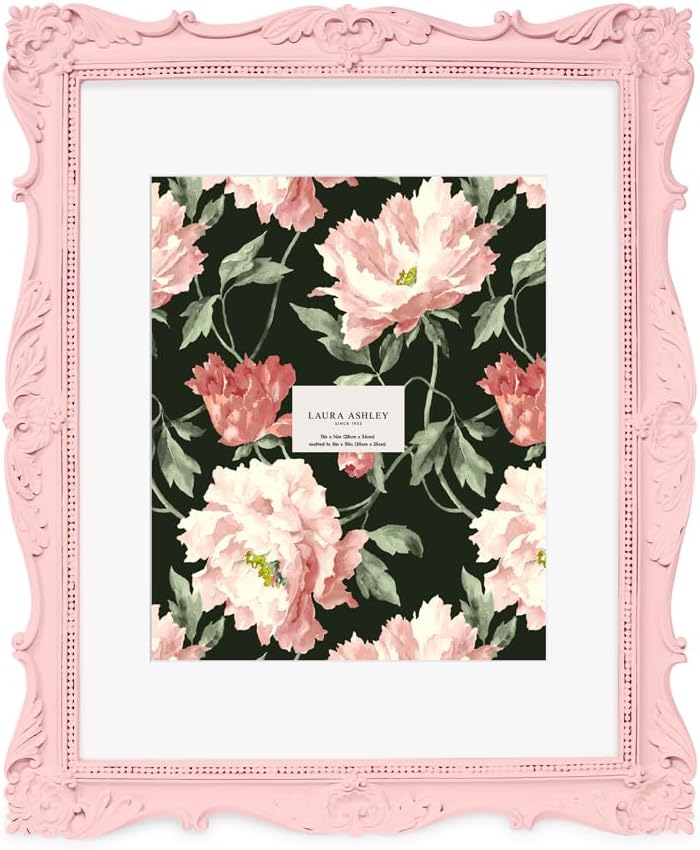 Laura Ashley 11x14 Pink Ornate Textured Hand-Crafted Frame