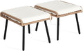 YITAHOME 2-Piece Outdoor Wicker Ottoman Set - Comfortable Patio