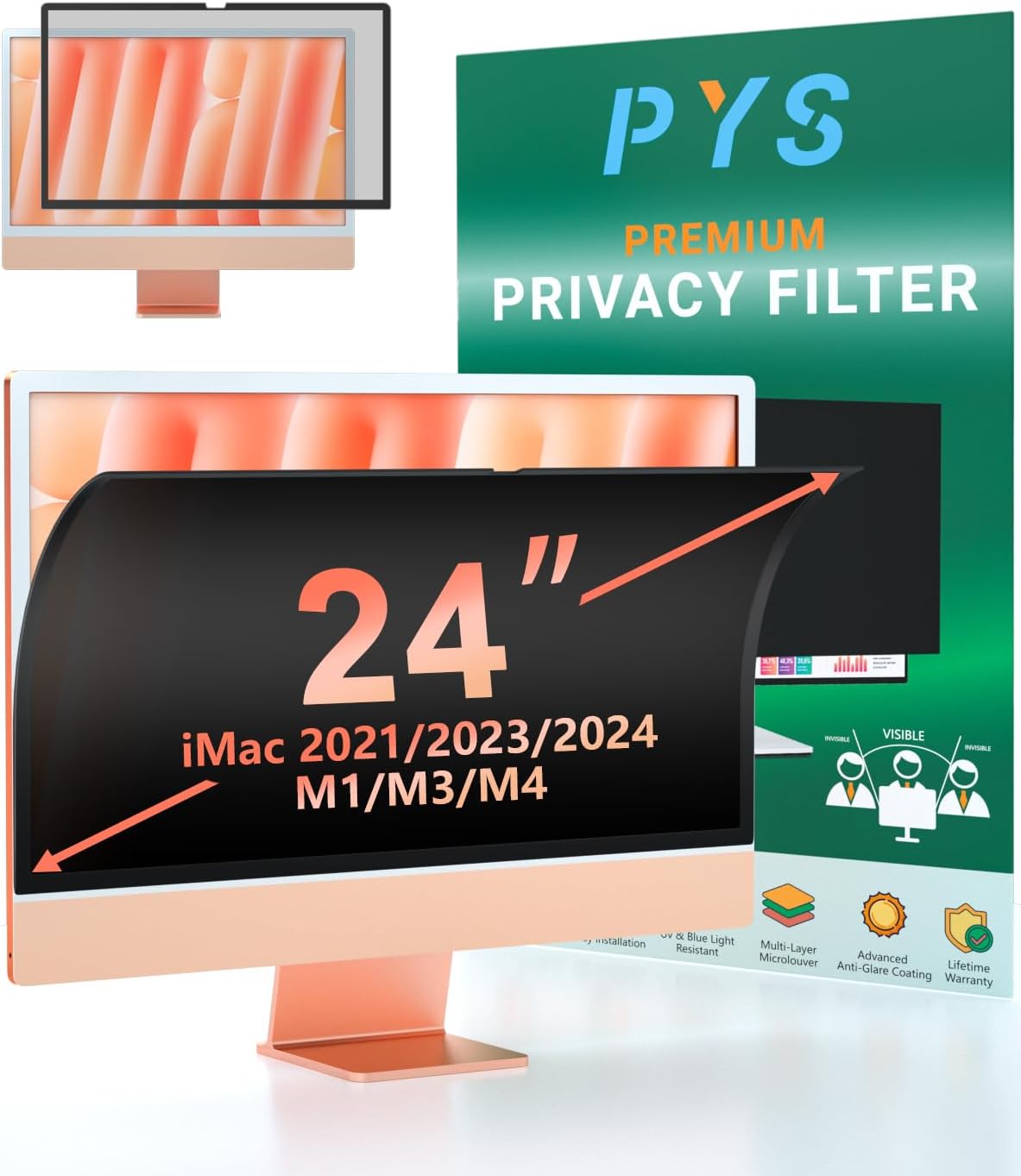 PYS Privacy Screen for iMac 24 Inch - Ultimate Eye Protection