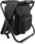 Portable Folding Backpack Stool with Cooler Compartment - Compact Seat