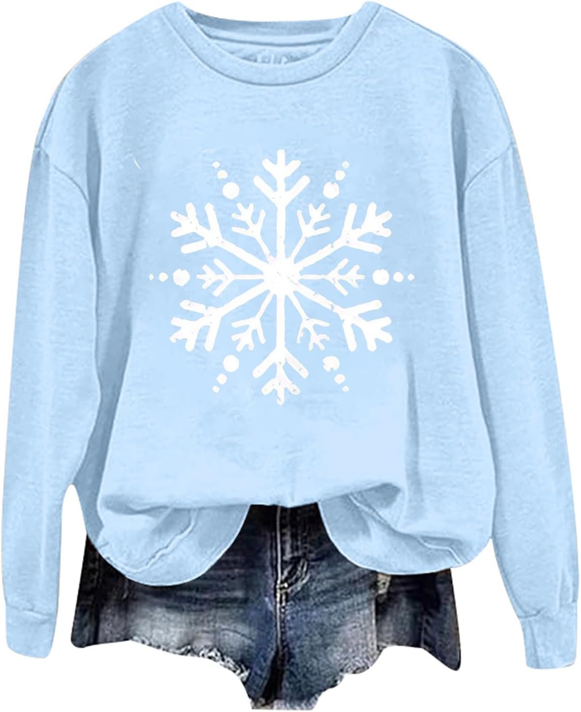 Snowflake Print Christmas Sweatshirt: Cozy Style