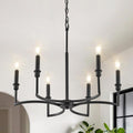 Black Chandelier 6-Light Dining Room Chandelier - Classic Candle Style