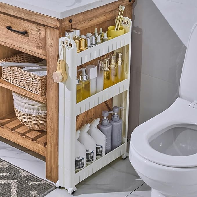 3.54 Slim Storage Cart for Kitchen and Bathroom Organization