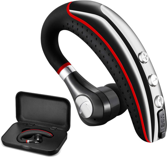 OPINAY Red Bluetooth Headset: Wireless v5.0 Business Earpiece