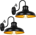 2-Pack Dusk to Dawn Outdoor Wall Lights Black & Golden - Farmhouse