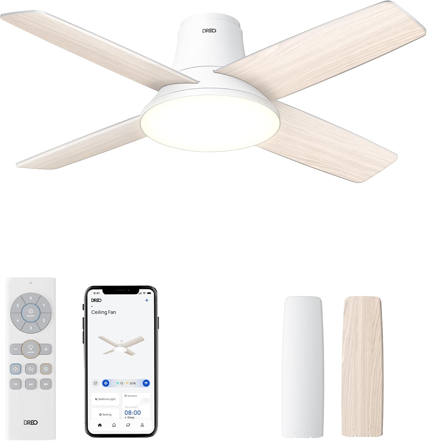 Dreo Ceiling Fan with Lights: 12 Speeds & Quiet Operation