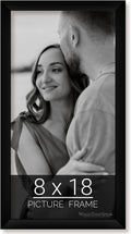 wallsthatspeak 8x18 Black Picture Frame for Posters and Puzzles