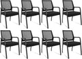 Desk Chair No Wheels with Ergonomic Lumbar Support - 8 Pack Guest