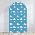 Arch Backdrop Cover Blue Sky White Clouds - Stretchy Arch Panel