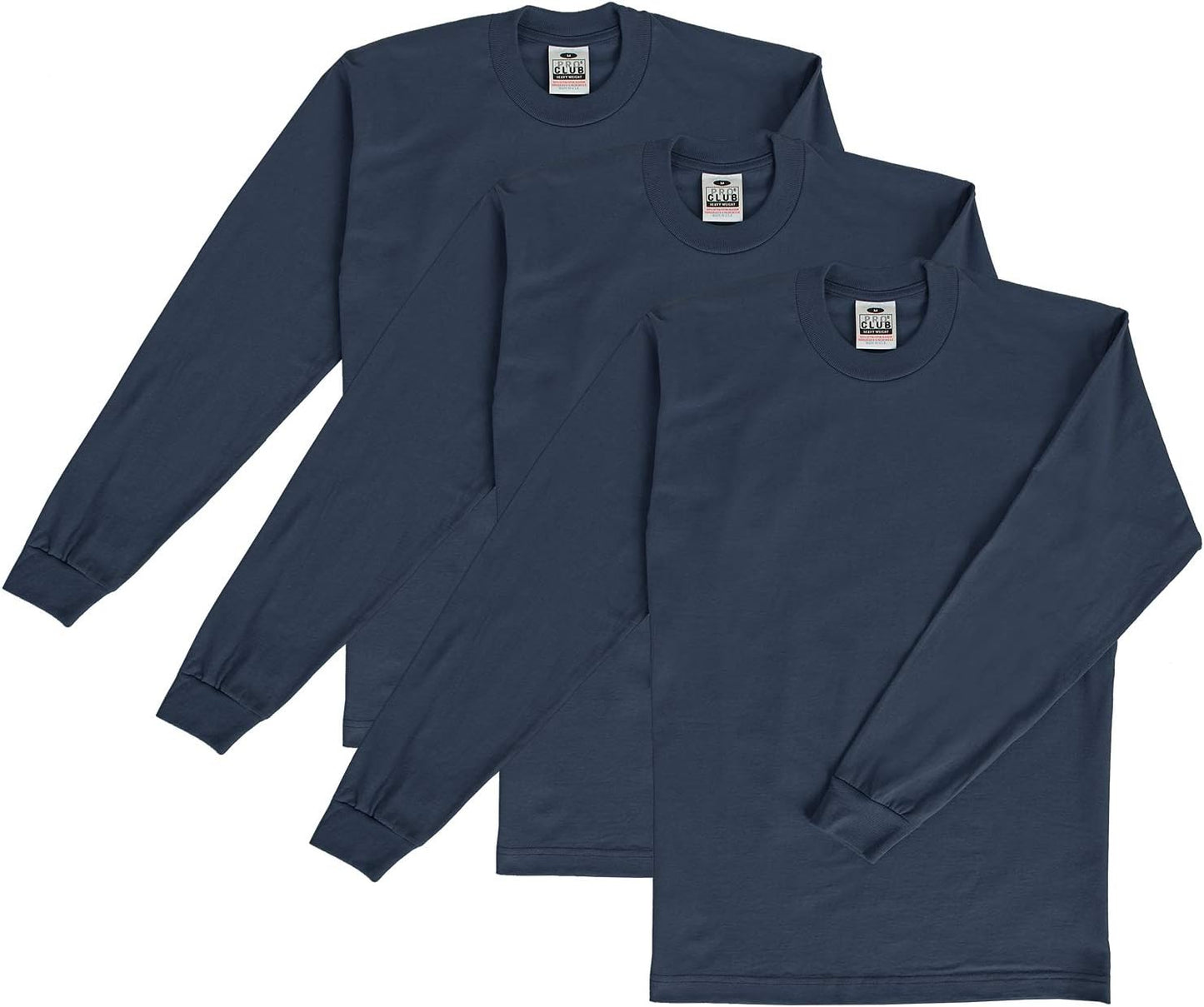 Pro Club Men's Heavyweight Cotton Long Sleeve Crew Neck T-Shirt