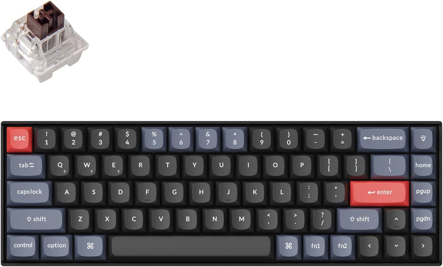 Keychron K6 Pro Wireless Custom Keyboard - Hot-Swappable Brown Switch, 65% Layout, RGB Backlit