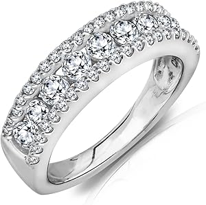 Platinum-Plated Sterling Silver Three Row Band Ring Set Review