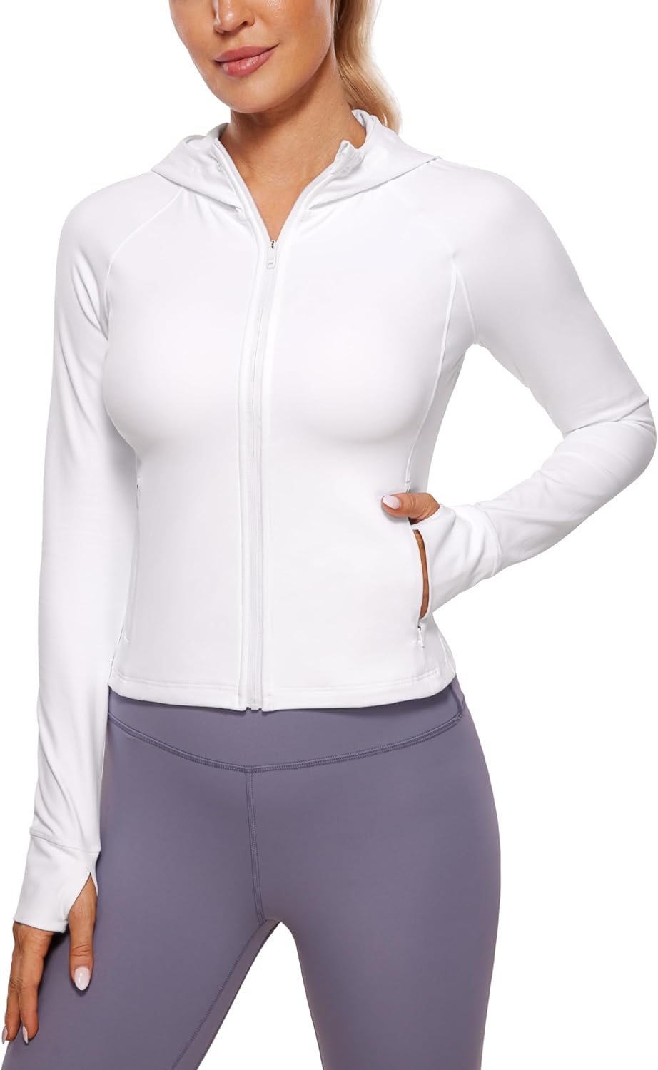 CRZ YOGA Butterluxe Slim Fit Hoodie w/ Thumb Holes