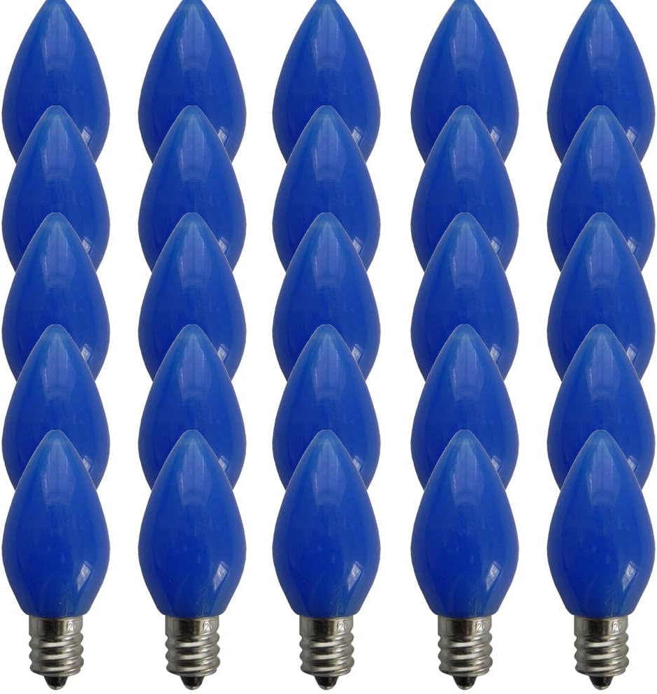 C7 Blue Opaque SMD LED Bulbs - Box of 25 Smooth Retro Lights