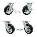Service Caster 6 Inch Swivel Casters Set of 4 - Heavy Duty Rubber