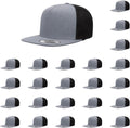 High Profile Yupoong 5-Panel Trucker Cap for Men - Flat Visor Snapback