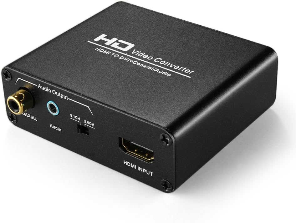 TNP HDMI to DVI Converter with Audio Out for 1080P Video