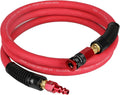 Durable 6ft Rubber Air Hose | 3/8 ID, 300 PSI, Universal Aluminium Quick Coupler | Keepro
