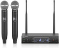 Dual Channel Wireless Microphone System - 260ft Range, Auto-Scan