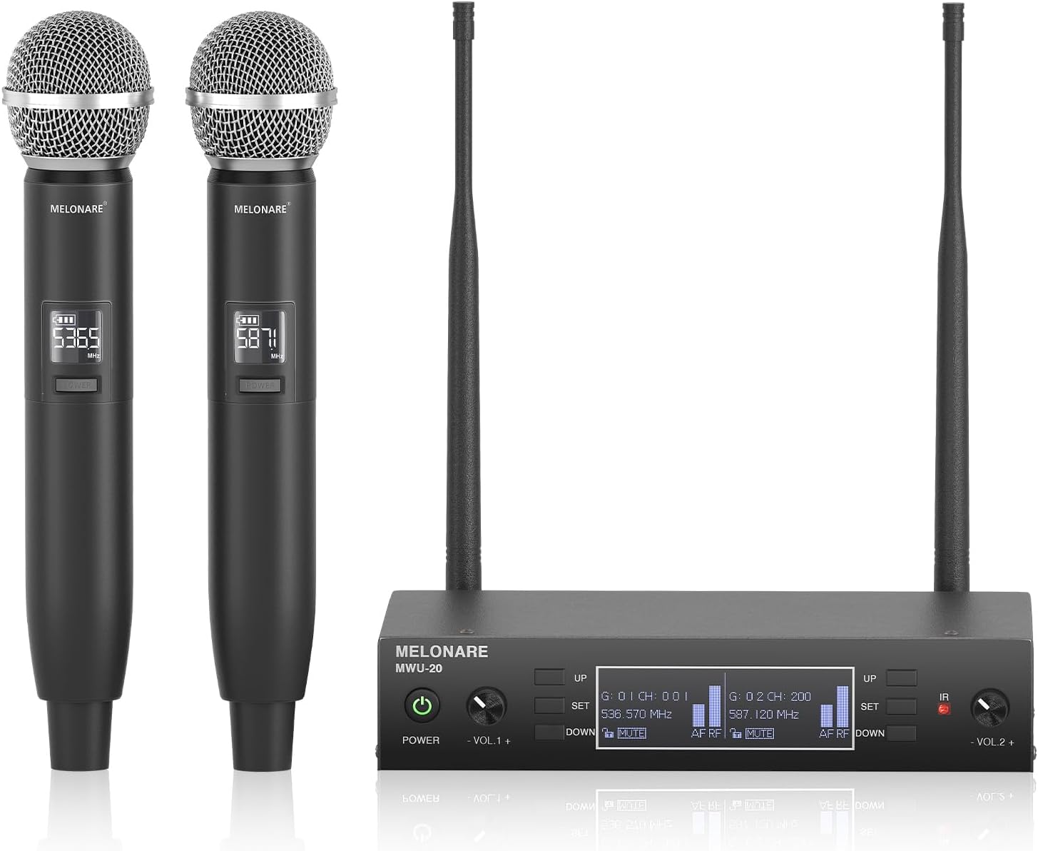 Dual Channel Wireless Microphone System for Karaoke and Events