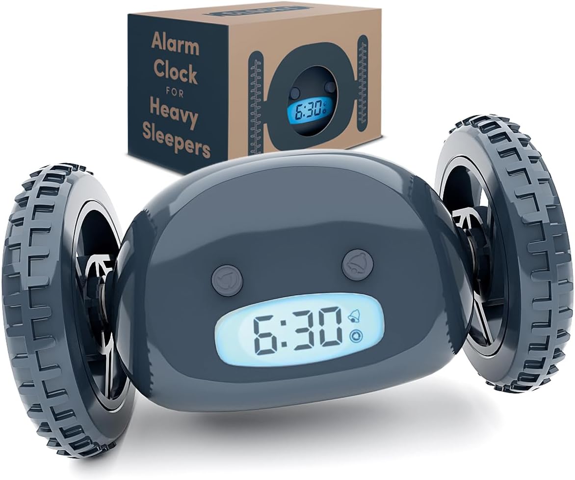 CLOCKY Extra Loud Alarm Clock for Heavy Sleepers on Wheels