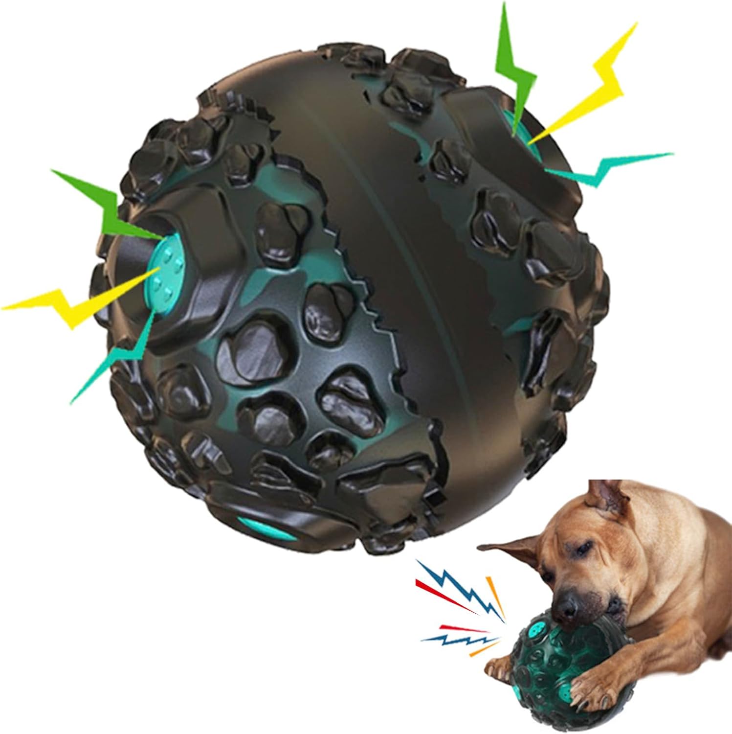 Squeaky Dog Toy Ball for Aggressive Chewers by MECODO