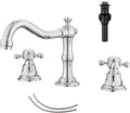 GGStudy Widespread Bathroom Sink Faucet with Dual Handles and Drain