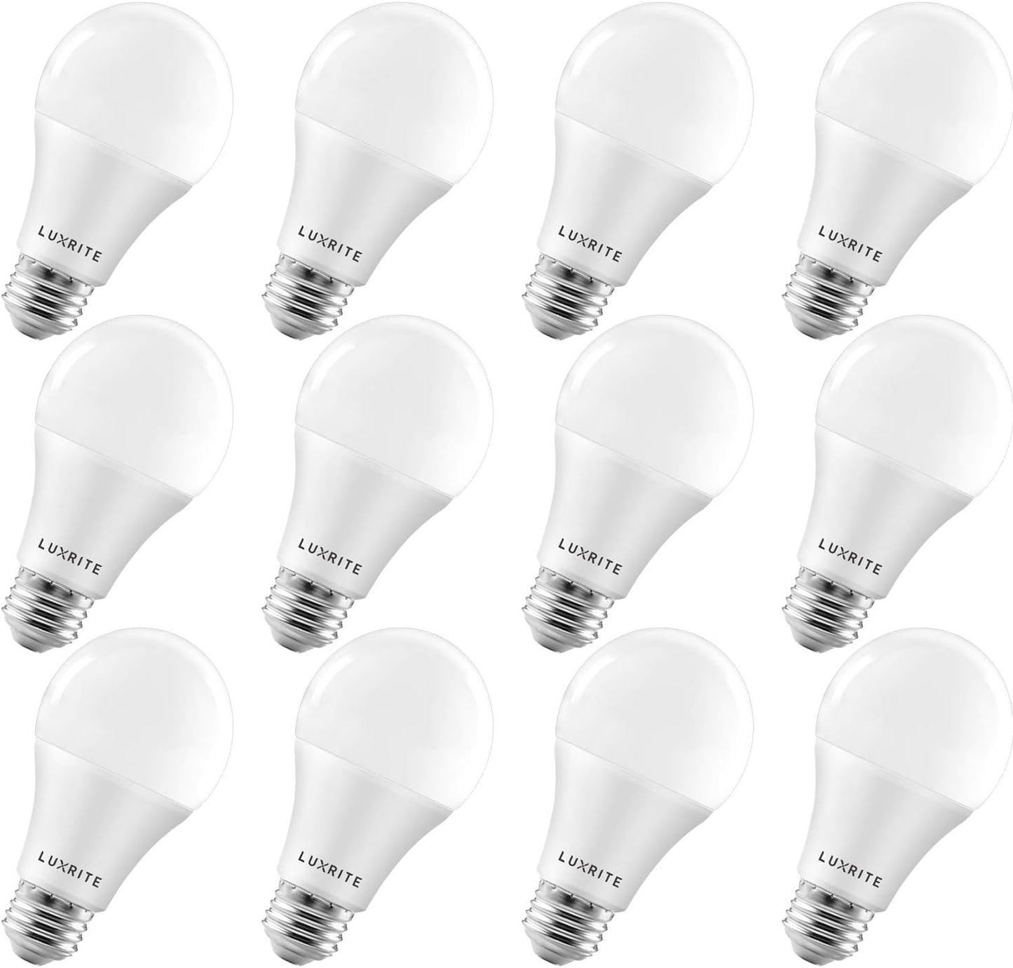 LUXRITE A19 LED Light Bulbs 100 Watt Equivalent Dimmable