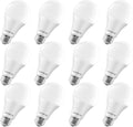 A19 1600 Lumens LED Bulbs 12 Pack - 3500K Natural White Dimmable