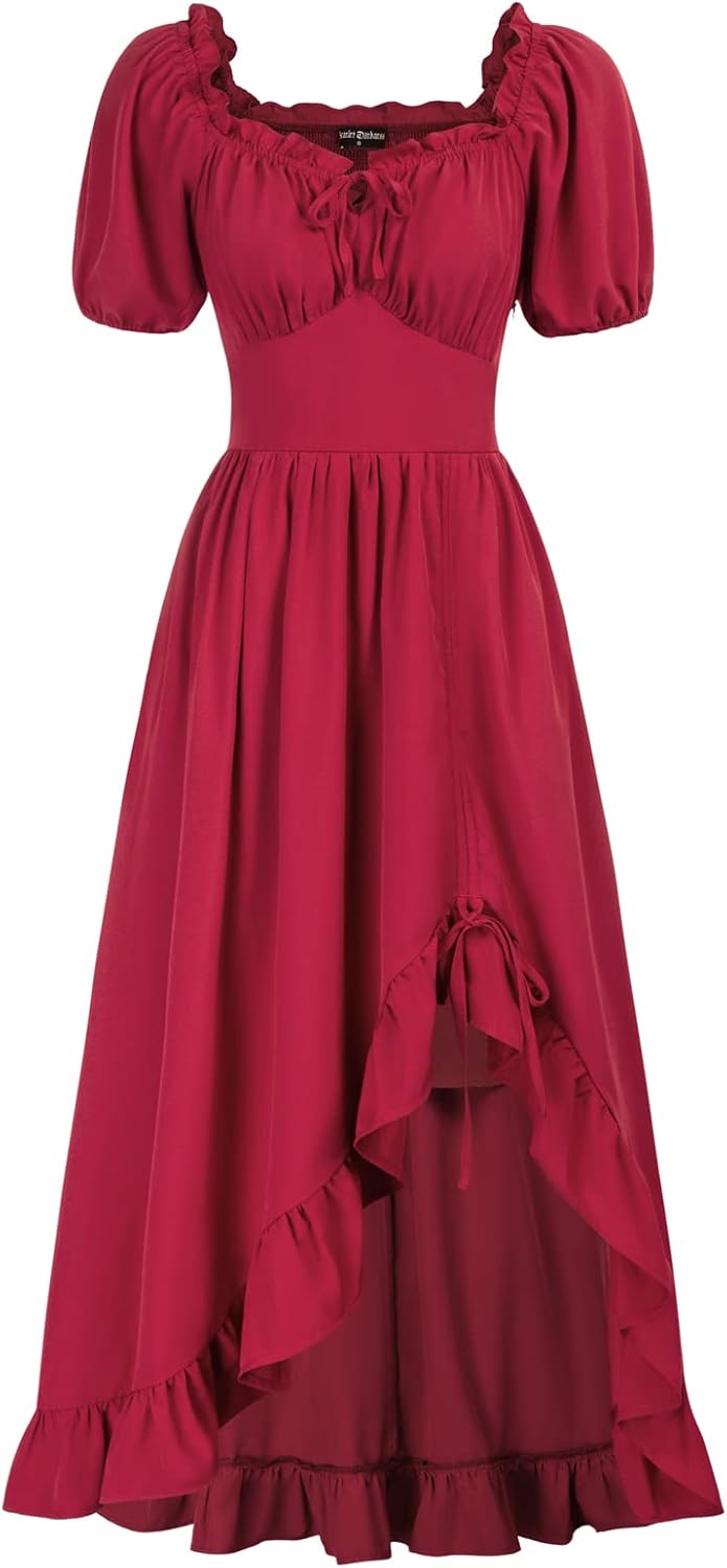 Scarlet Darkness Corset Dress for Women - Ruffle Maxi Style