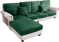 Couch Cover 4-Piece Elastic Velvet Sofa Cushion Covers for L-Shaped
