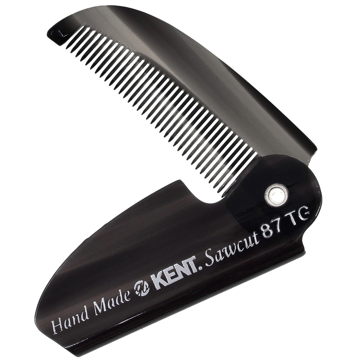 Kent 87T Black Graphite Folding Pocket Comb for Men Grooming