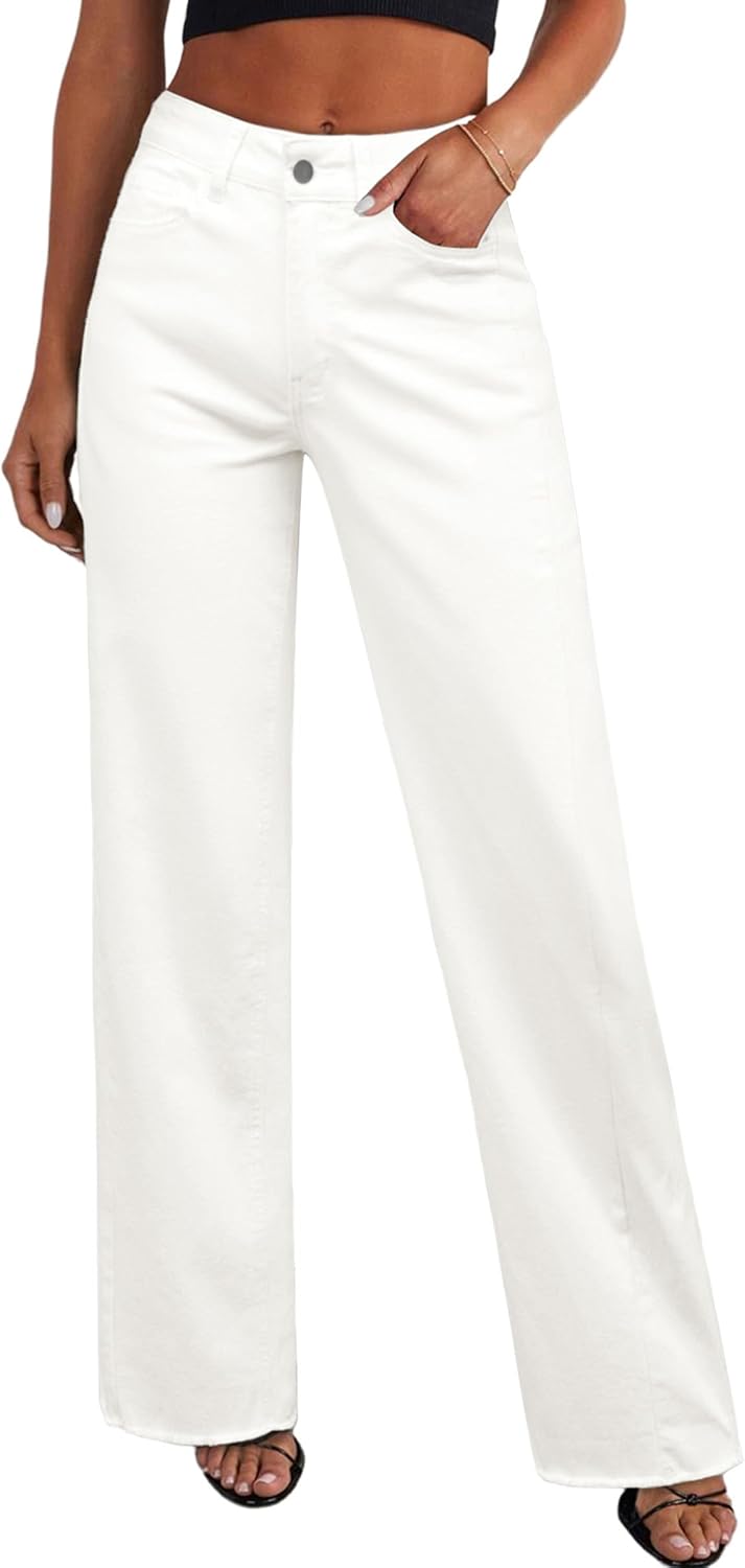 PRETTYGARDEN Wide Leg Jeans for Women - Trendy High Waisted Denim