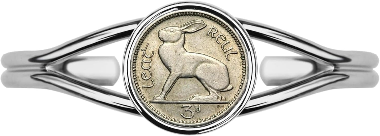 Authentic 1928-1968 Irish 3 Pence Lucky Rabbit Hare Coin Bracelet