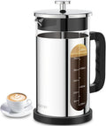 French Press Coffee Maker 34oz Stainless Steel Cold Brew - Durable