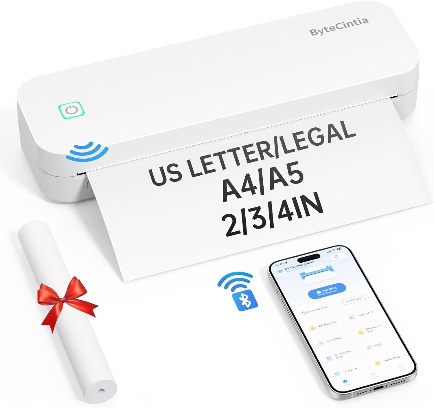 Portable Bluetooth Printer - Inkless & Versatile!